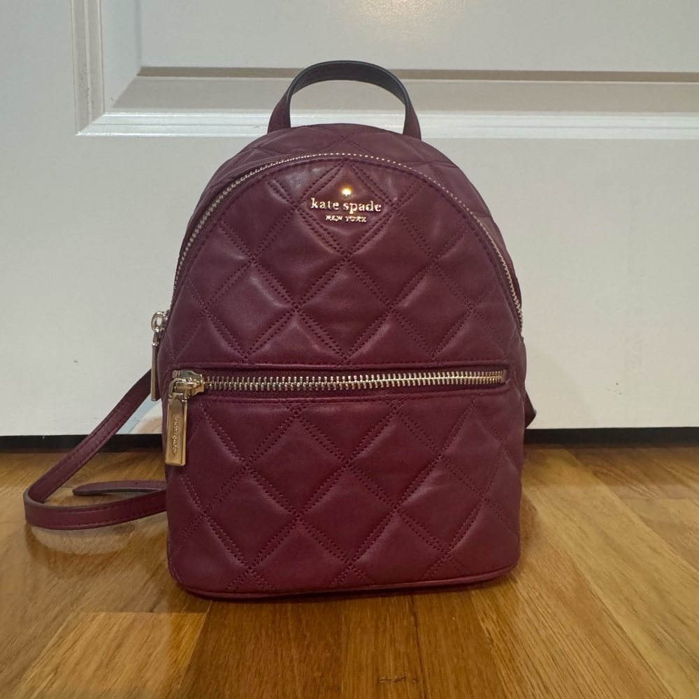 Kate SpadeNatalia Mini Convertible Backpack Quilted in Burgundy